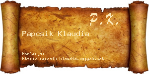 Papcsik Klaudia névjegykártya