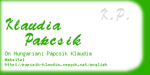 klaudia papcsik business card